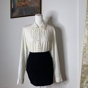 Vintage Pearled blouse with embroidery design